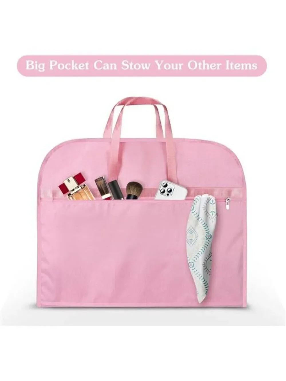 Heavy Duty Waterproof Garment Bag Travel Suit Tuxedo Coat Dress Foldable Pink